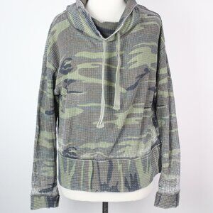 Altar'd State Womens Large Camo Waffle Knit Cowl Neck Sweatshirt Top